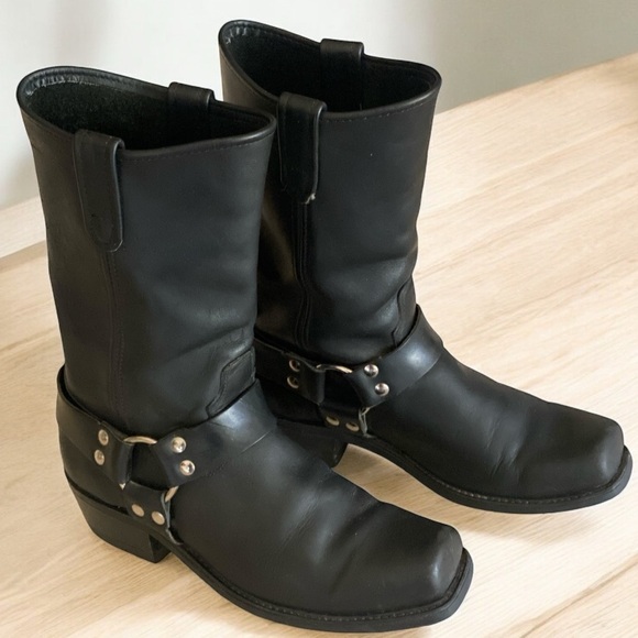 DOUBLE H Leather Motorcycle HARNESS BOOTS Black Rockbilly Grunge Bikercore … - Picture 4 of 17
